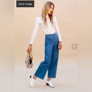 Lykke Wullf Jesse zip up jeans. Indigo wash denim. XS